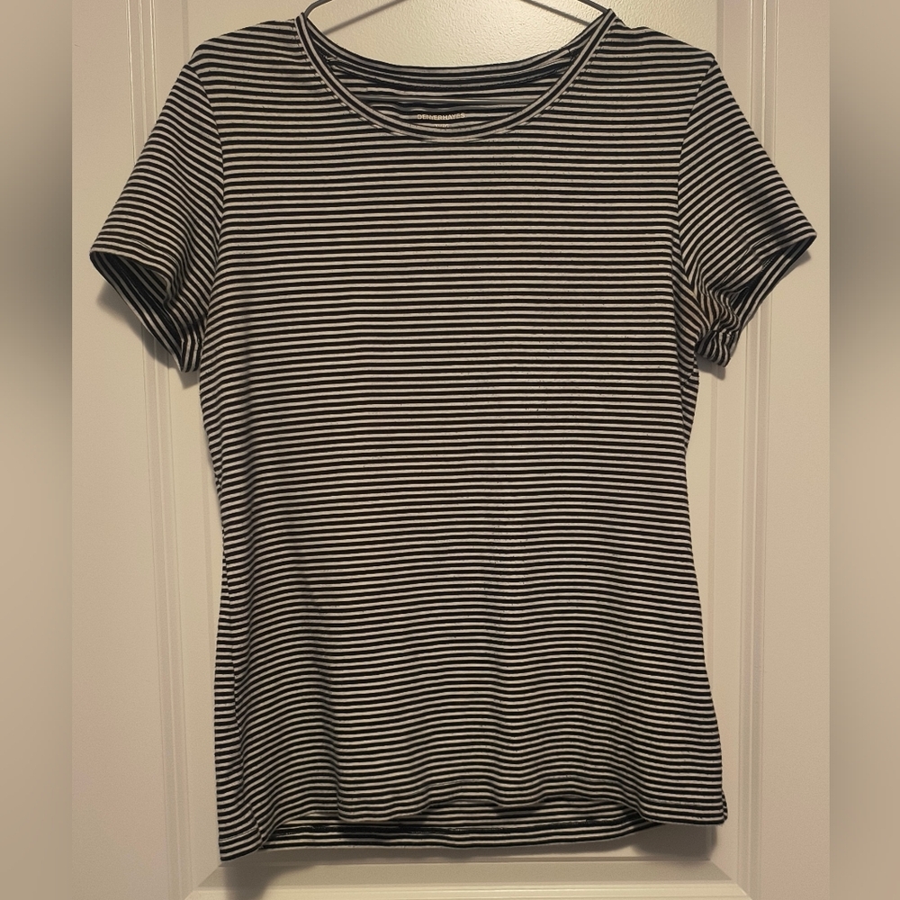 Denver Hayes Classic Black and White Striped Tee